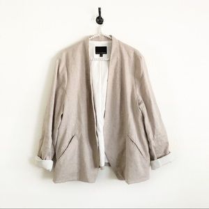 Banana Republic Collarless Linen-Cotton Blazer